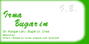 irma bugarin business card
